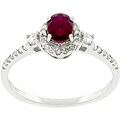 14k White Gold Ruby and 1/6ct TDW Diamond Ring (I-J, I1)