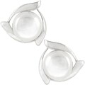 14k White Gold Freshwater Pearl Stud Earrings (6 mm)