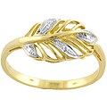 10k Two-tone Gold Frosted Leaf Ring
