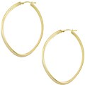 14k Yellow Gold Inside-out Oval Hoop Earrings