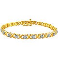 10k Gold 1ct TDW Diamond XO Tennis Bracelet (H-I, I3)