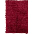 Hand-woven Red Flokati Wool Rug (3' x 5')