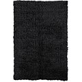Hand-woven Black Flokati Wool Rug (3' x 5')