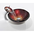 Kraus Galaxy Fire Glass Sink and Waterfall Faucet