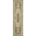 Hand-tufted Transitional Blue Wool Rug (2' x 7'6)