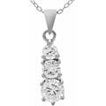 Sterling Silver Past Present Future CZ Necklace