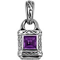 Scott Kay Sterling Silver Amethyst and 1/6ct TDW Diamond Pendant