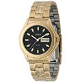 Lorus Men's Goldtone Steel Black Dial Watch