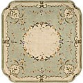 Hand-tufted Transitional Green Wool Rug (4'9 x 6'9 Oval)