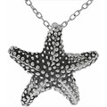 Sterling Silver Textured Starfish Necklace