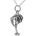 Sterling Silver Textured Palm Tree Necklace