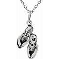 Sterling Silver Flip Flop Sandals Necklace