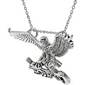 Sterling Silver Eagle with Motorcycle Necklace