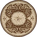 Hand-tufted Transitional Terracotta Wool Rug (7' Round)