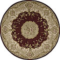 Hand-tufted Burgundy Area Rug (7' Round)