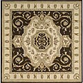 Hand-tufted Transitional Brown Wool Rug (7' Square)
