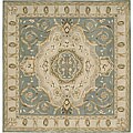 Hand-tufted Transitional Blue Wool Rug (7' Square)