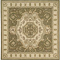 Hand-tufted Transitional Olive Wool Rug (7' Square)