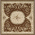 Hand-tufted Transitional Terracotta Wool Rug (7' Square)