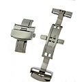 18 mm Silvertone Dual Deployment Butterfly Clasp