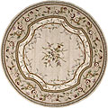 Hand-carved Ivory/ Beige Wool Rug (7'6 Round)