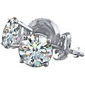 14k White Gold 1 1/2ct TDW Diamond Stud Earrings (G-H/ SI2)