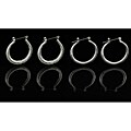 Silvertone Ribbed Hoop Fashion Earrings