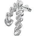 10k White Gold Diamond J-hoop Earrings ( J-K, I2 )