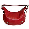 Kozmic Curved Red Leather Handbag
