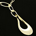Goldtone Twisted Oval Fashion Necklace