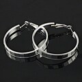 Silvertone Mini Squares Hoop Earrings