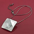 Diamond-colored Square Pendant Chain Necklace