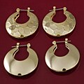 Goldtone Puffed Top Fashion Earrings (Set of 2)