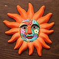 Ceramic 'Orange Sun' Mask (Mexico)