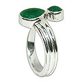 Sterling Silver 'Green Indeed' Agate Ring (Indonesia)