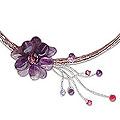 Amethyst and Quartzite 'Lilac Floral Chic' Choker (Thailand)