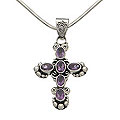 Sterling Silver Amethyst 'New Directions' Necklace (India)