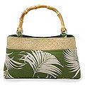 Handmade Cotton and Rattan Handbag 'Verdant Ferns' (Thailand)