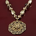 Goldtone Filligree Design Fashion Necklace