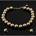 Lustre Goldtone Round Necklace and Earrings Set