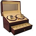 Heiden Quad Watch Winder with Cherrywood Drawer