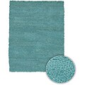 Handmade Majesta Sea Blue Wool Rug (7'6 x 9'6 Oval)