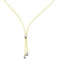 14k Round Omega Lariat Gold Necklace