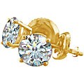 14k Gold 1 1/4ct TDW Heart and Arrows Diamond Earrings (GH, SI2)