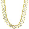 14k Two-tone Gold Beads and Bars Wavy Necklace