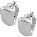 14k White Gold Polished V-hoop Earrings