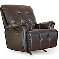 Shelton Coffee Leather Rocker/ Recliner