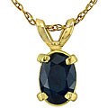 14k Yellow Gold Oval Sapphire Necklace