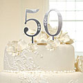 50th Wedding Anniversary Crystal Cake Topper