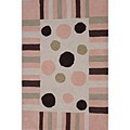 Hand-hooked Border Stripe Cotton Rug (5' x 8')